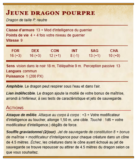 Jeune dragon pourpre